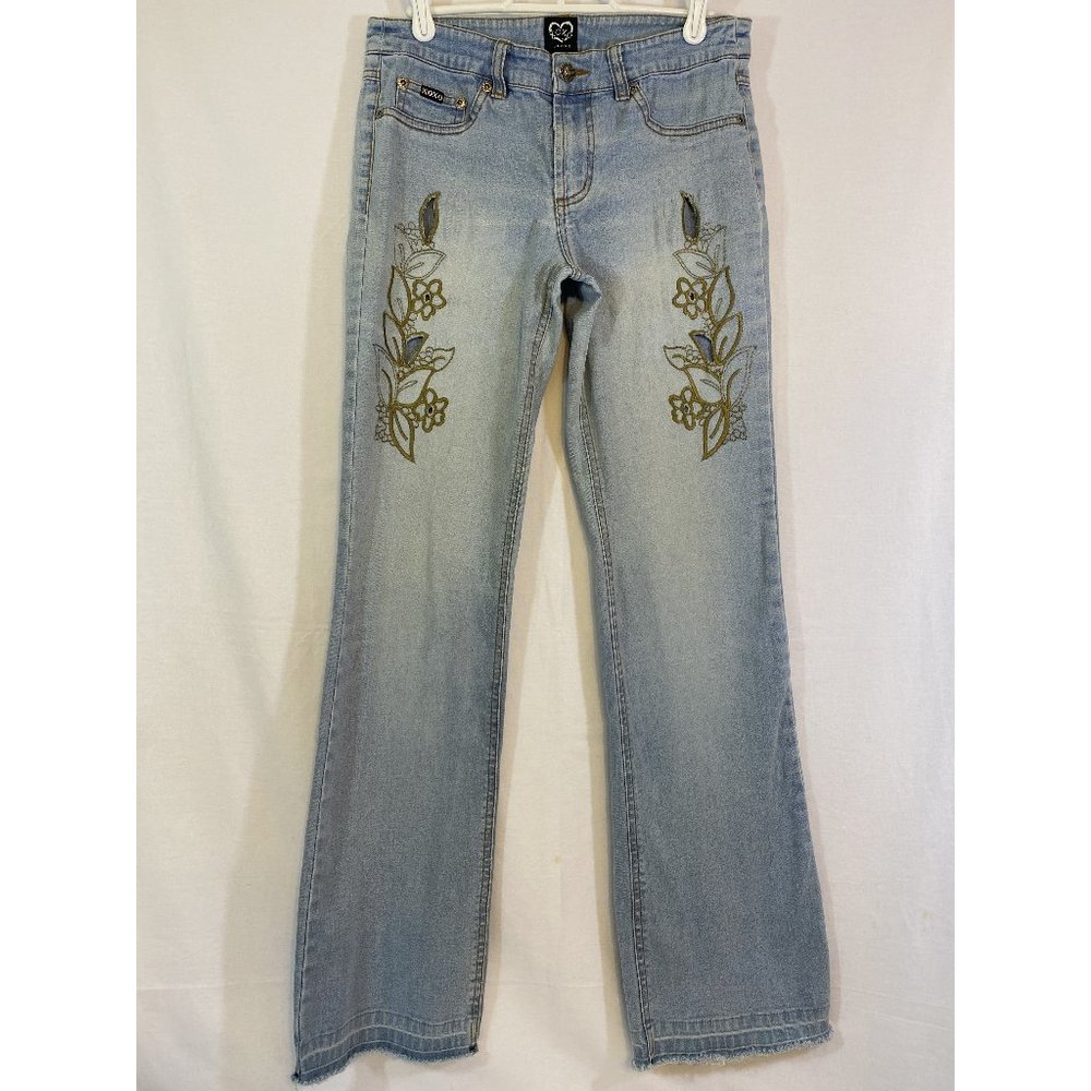XOXO Light Wash Boho Boot Cut Jeans